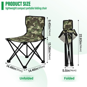 Silla Plegable Portátil con Diseño de Camuflaje Personalizado para Jardín, Playa, Pesca y Actividades al Aire Libre - Product Image 3