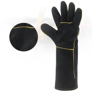 High Quality Cheap Price Long Cowhide Gloves Logging Safety Gear Forestry Workers