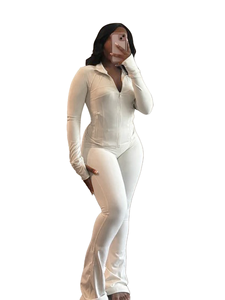 Ensemble d'entraînement de fitness personnalisé TUOYI pour femmes, tenues deux pièces pour grandes filles avec veste zippée, leggings skinny évasés, pantalons, hauts courts - Product Image 3