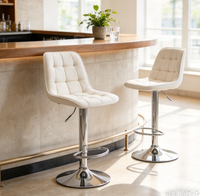 Chaise de bar en velours capitonnée de luxe, pivotante, réglable en hauteur, tabouret de comptoir de cuisine pour hôtel, salon, bar, tabouret pour la maison, café