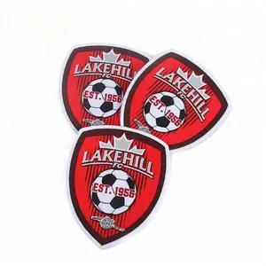 Abzeichen Maker Eisen auf benutzer definierten Fußball Club Name Logo Fußball Trikot gewebte Wappen Patches für Uniform
