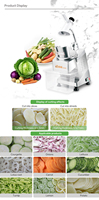 Coupe-légumes et fruits commercial multifonctionnel motorisé en acier inoxydable, hachoir à oignons, mandoline, râpe à pommes de terre