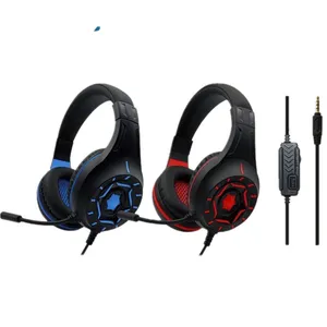kopf set draht Suppliers-KOMC S90 Gaming Headphones 3.5mm Wire mit Mic Over Ear Wired Headset für PS4 Game