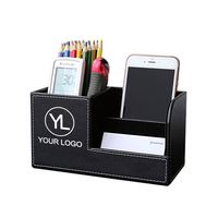 Porte-cartes de visite personnalisé avec logo, boîte de rangement de bureau en cuir PU, organiseur de bureau pour événements d'entreprise