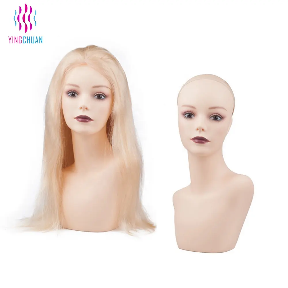 Realistic white female mannequin head for wigs