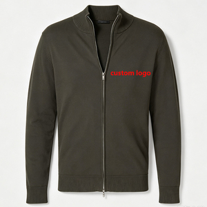 Fabricantes de prendas de punto, suéteres personalizados OEM ODM GOTS de algodón, chaqueta de invierno de manga larga, cárdigan con cremallera para hombre - Product Image 1
