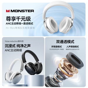 Auriculares inalámbricos Bluetooth Monster Ah100 con cancelación de ruido ANC y Bluetooth 6.0 para deportes y correr - Product Image 4