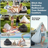 Grand fauteuil pouf imperméable en forme de goutte d'eau pour usage extérieur et intérieur, canapé paresseux pour adultes pour salon et chambre à coucher
