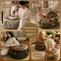 Repose-pieds pliable multifonctionnel en cuir PU, banc à chaussures, siège, ottoman de rangement pour vêtements, organisateur de sacs, pour armoire et salon