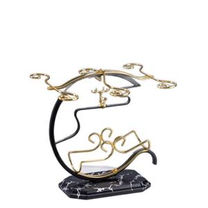 ที่วางแก้วไวน์รูปทรงเรือทันสมัย ลายหินอ่อน ดีไซน์รูปกวาง แข็งแรงทนทาน สำหรับงานปาร์ตี้และตกแต่งบ้าน - Product Image 1