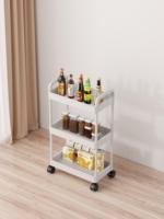 Chariot roulant étroit à 3 niveaux, chariot de rangement mobile multi-niveaux avec roulettes, étagère organisatrice pour espaces étroits, pour cuisine et salle de bain