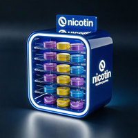 Présentoir LED personnalisé en acrylique noir avec éclairage RGB pour tabac sans fumée – Idéal pour les magasins de tabac