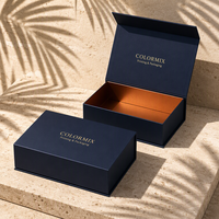 Boîtes rigides noires pliables en carton kraft magnétique avec logo personnalisé de luxe pour emballage cadeau