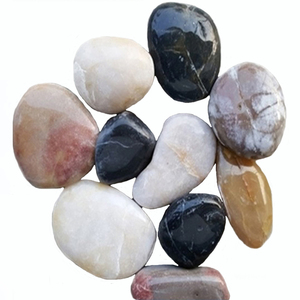 Ciottoli di Fiume in Pietra Naturale Lucidata di Vari Colori per Paesaggistica di Parchi e Giardini - Product Image 1