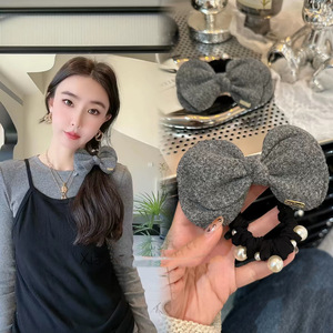 Coletero de terciopelo súper suave con lazo de perlas, estilo coreano, otoño/invierno, accesorios para el cabello de Yanqi, coletero elástico para cola de caballo - Product Image 1