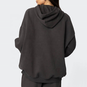 Vêtements de rue Ensemble de pièces d'entraînement Logo personnalisé Sweat à capuche d'entraînement Jogger Survêtement Femmes Surdimensionné Polaire Éponge Survêtement - Product Image 4
