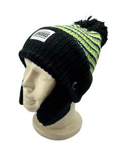 รับประกันคุณภาพ หมวกบีนนี่สำหรับผู้ใหญ่ ขนาด 56-58 ซม. ผลิตจากอะคริลิก 100% แบบถักเรียบและลายเคเบิล พร้อมพู่ปอมปอม สไตล์ลำลองสำหรับฤดูหนาว - Product Image 2