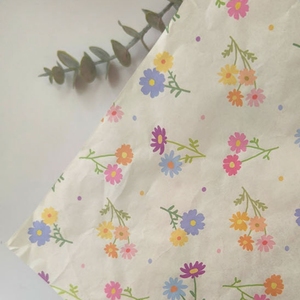 Floral and Bow <b>Pattern</b> Tissue <b>Paper</b> Gift Wrapping Sheets Eco-Friendly Art <b>Paper</b> for Crafting and Packaging - Product Image 2