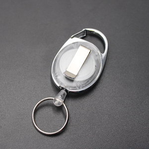 De forma Oval blanco sólido Color retráctil mosquetón insignia carrete - Product Image 5