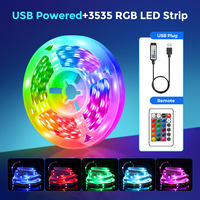 Tira de Luces LED Inteligente USB para Ambiente de E-Sports, RGB, con Respuesta a la Música, Cambio de Color, Autoadhesiva, Bajo Voltaje 5V, Ancho de PCB de 8mm