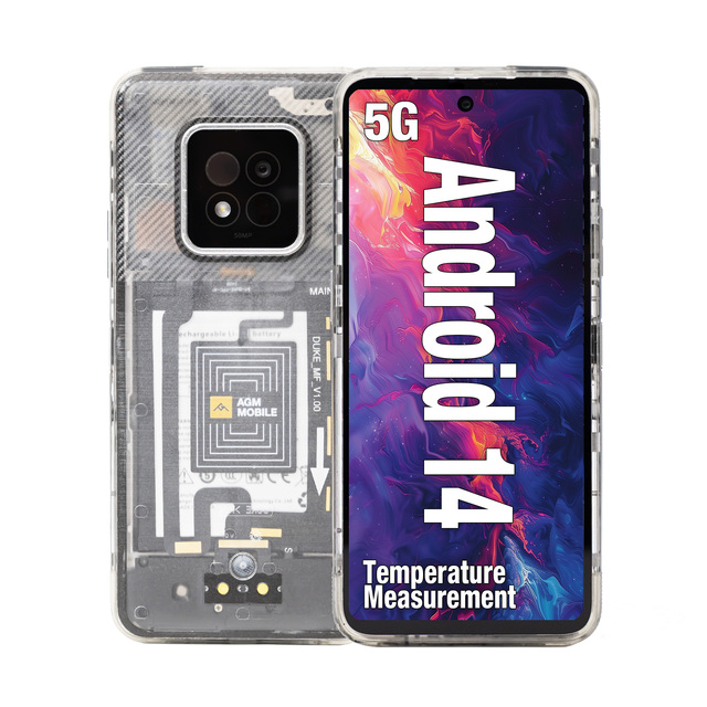 AGM X6 Phantom 5G Rugged Android 14 Smartphone 8GB RAM 256GB ROM IP68 Waterproof LTE Temperature Measurement Dual SIM
