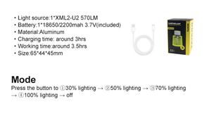 IP44 Đèn Pin Chống Nước Đèn Pha LED Đèn Pha Sạc <span class=keywords><strong>600</strong></span> Lumen Với Cảm Biến Chuyển Động - Product Image 6