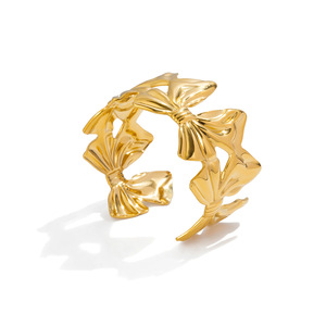 Fashion Cuff Bracelets Bowknot Gold Tone Women's <b>Gift</b> Jewelry Open Design - Product Image 5