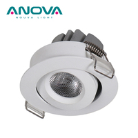 Aluminium 3000K IP44 mini downlight led angle de faisceau étroit réglable petit spot