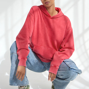 OEM/ODM Custom <b>Polyester</b>/Cotton French Terry Printed Blank Distressed Pullover Boxy <b>Hoodie</b> Winter Autumn Vintage Acid Wash - Product Image 1