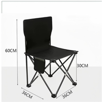 Tabouret de camping pliable portable de taille moyenne, structure en acier robuste, tabouret de pique-nique de jardin rembourré, mobilier d'extérieur pour la pêche et le barbecue