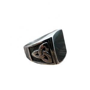 <strong>Celtic</strong> Jewelry Stainless Steel Black Enamel <strong>Celtic</strong> Knot Signet Punk <strong>Ring</strong> for <strong>Men</strong> - Product Image 6