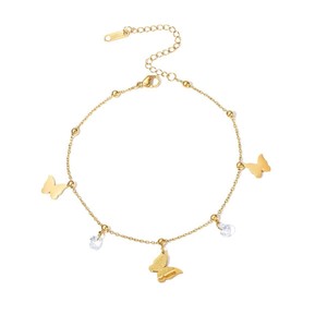 Collection de Bracelets de Cheville en Acier Inoxydable Plaqué Or 18K PVD pour Femmes – Nombreux Modèles |   Imperméable, hypoallergénique et inaltérable - Product Image 5