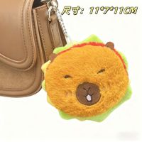 Nouvelle Peluche Géante Capybara Burger - Figurine Porte-clés de 4 Pouces - Peluche Capybara Mignonne en Gros