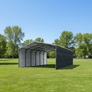 Abri de voiture en acier galvanisé de 6 m (20 pi) – <span class=keywords><strong>Garage</strong></span> extérieur robuste et étanche – Structure métallique moderne pour 2 voitures – Idéal pour l'extérieur et le jardin - Product Image 1