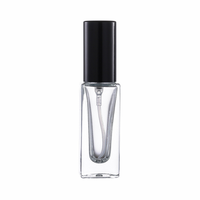 Flacon de parfum vide rectangulaire en gros, 6 ml, couvercle doré, argenté, noir, rechargeable, emballage cosmétique en verre pour le soin du visage