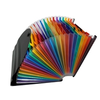 Carpeta Archivadora Expandible Tipo Acordeón UNUS Negra Impermeable de Plástico PP con 24 Bolsillos para Documentos Tamaño A4/Carta