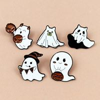 Cadeaux de Noël, mignonnes épingles en émail personnalisées en forme de fantôme Jack-o'-lantern, décoration d'Halloween, épingles à revers en métal