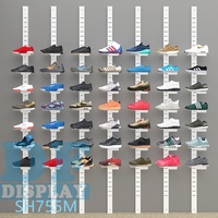Présentoir à chaussures flottant pour montage mural, idées modernes de présentoir à chaussures pour la vente au détail, présentoir à baskets flottant