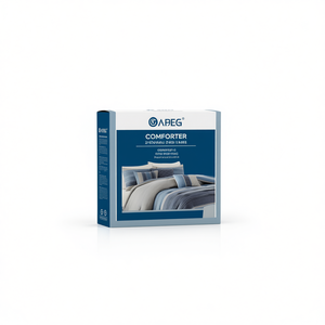 APEG <b>Comforter</b> <b>Set</b> 7 Piece Striped Modern Bedding Home Use 100% Polyester Machine Washable - Product Image 1