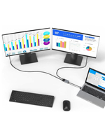 Convertidor de Tipo C a Doble HDMI 4K 60HZ, HDMI 2.0, Estación de Acoplamiento 2 en 1 Tipo C para PC, Laptop, Macbook, Accesorios