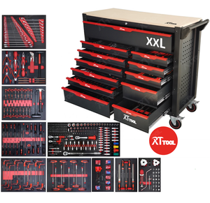 En STOCK RT TOOL Réparation automobile 12 tiroirs Heavy-Duty 479 pièces Chariot à outils à main avec option OEM Garantie de 3 ans - Product Image 1