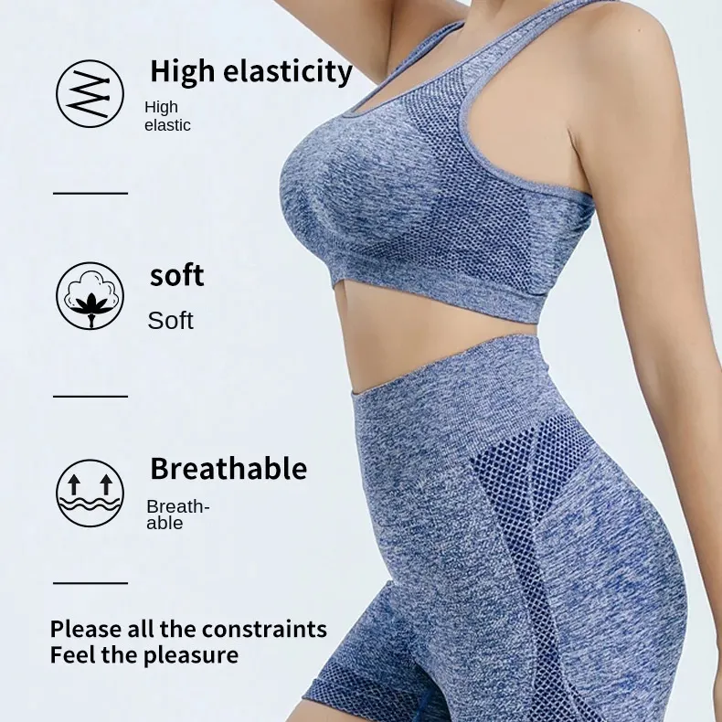 Produttori di Activewear OEM ODM personalizzato all'ingrosso di abbigliamento Fitness palestra senza costine di Yoga set di abbigliamento Fitness yoga top