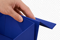 Boîte cadeau rigide pliable magnétique bleue avec logo personnalisé, écologique, en papier recyclé, emballage de luxe pour cosmétiques, parfums, bijoux