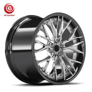 Nuevas Llantas Forjadas de Fibra de Carbono de Dos Piezas, Diseño Cóncavo Profundo, 18-23 Pulgadas, Acabado Negro - Product Image 1