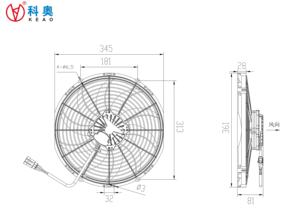冰箱汽车空调冷却系统用13英寸无刷冷凝器风扇12V/24V 120W 72dB IP68 KLNFW177BF <span class=keywords><strong>SPAL</strong></span>风扇 - Product Image 3