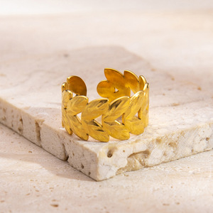 <b>Adjustable</b> Open Stainless Steel <b>Ring</b> Hollow Design Non-Tarnish Minimalist Luxury Niche Jewelry for Summer Women - Product Image 5