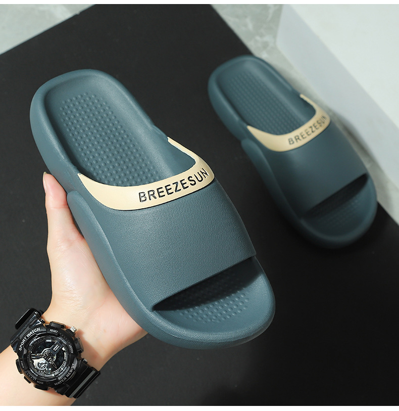 Men's Thick Sole Indoor Bathroom Anti-slip PVC Slippers Women Summer Slides Shoes