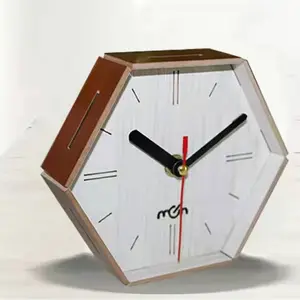 Alarme personnalisée bricolage bois table numérique horloge en bois horloges de bureau et de table