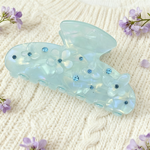 Jepit Rambut Akrilik Gaya Eropa Amerika dengan Hiasan Berlian Imitasi Bentuk Kupu-kupu untuk Wanita dan Anak Perempuan - Product Image 3