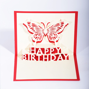 Cartes de vœux d'<span class=keywords><strong>anniversaire</strong></span> en papier fait main, cartes de vœux 3D pop-up, papillon - Product Image 2